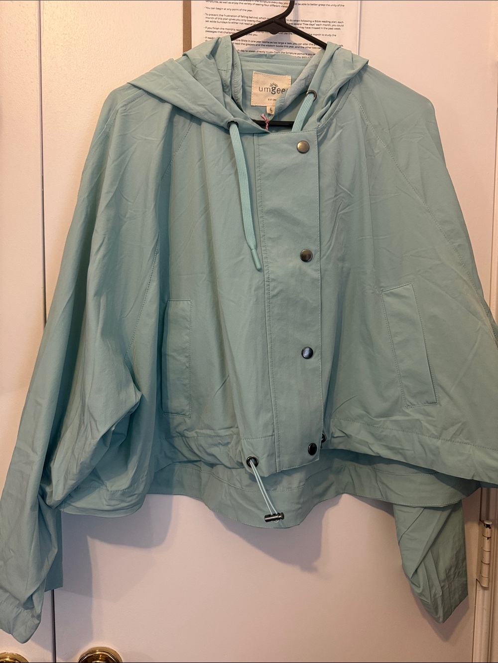 Umgee Mint Hooded Cape Jacket